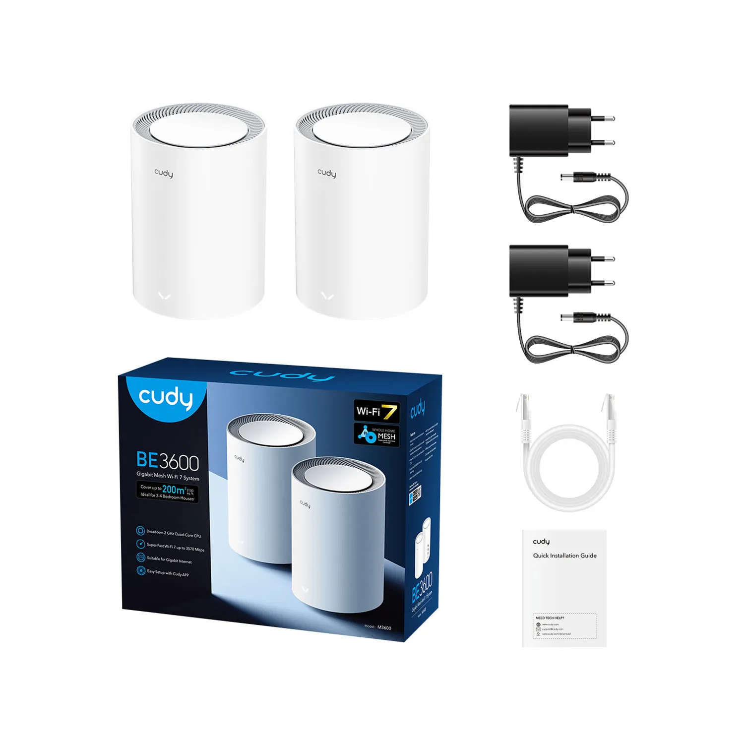 Cudy BE3600 Gigabit Mesh Wi-Fi 7 System | 2-Pack - Image 2