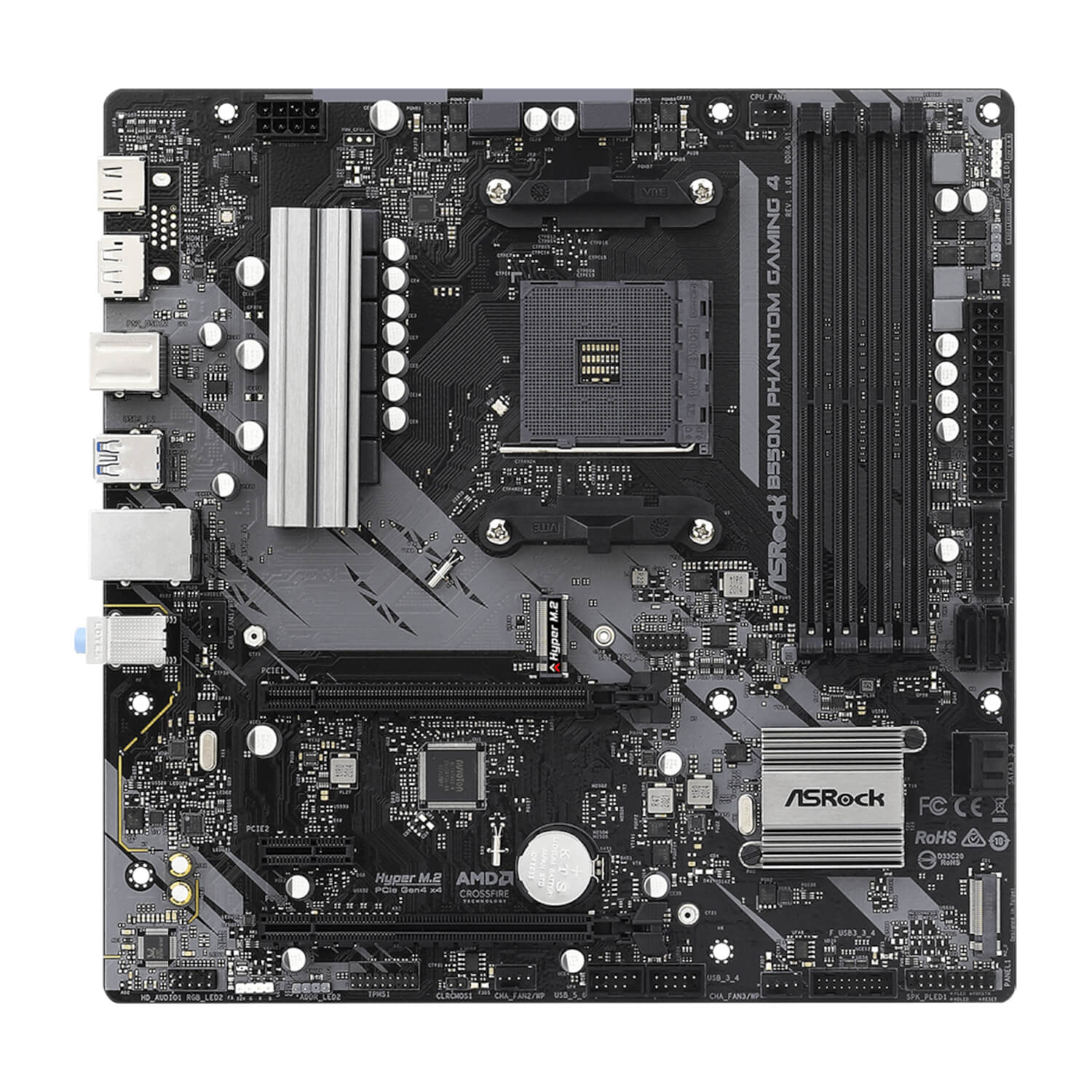 ASRock B550 Phantom Gaming 4 AM4 M-ATX Motherboard - Image 2