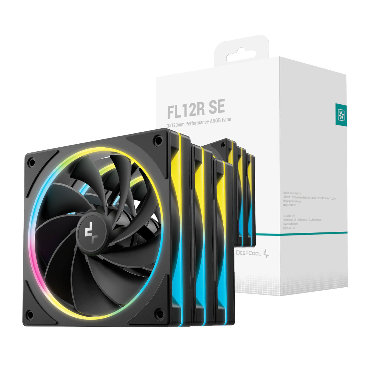 DeepCool FL12R SE 3-in-1 ARGB 120mm PWM 3 Fan Pack – Black